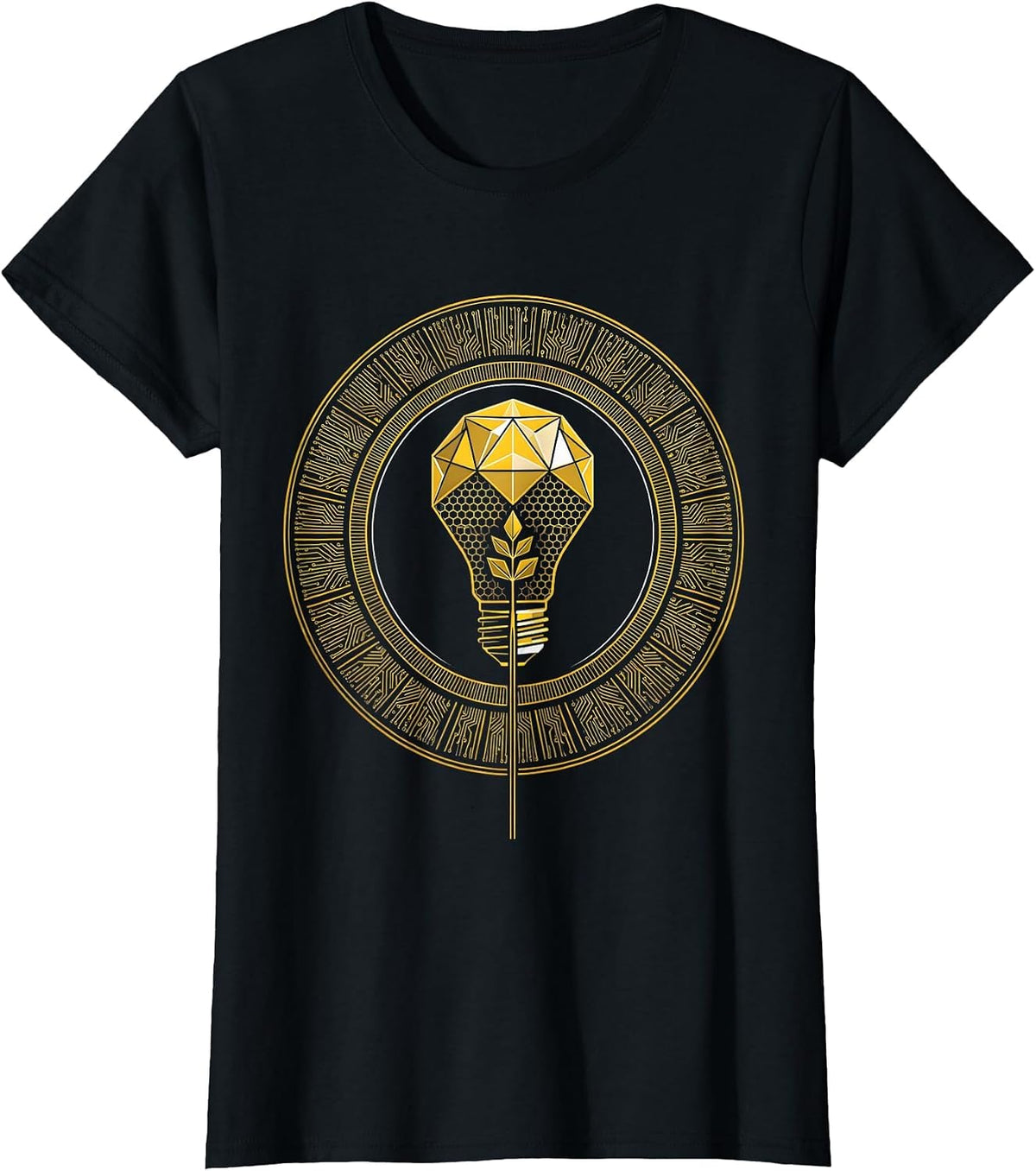 Autism Awareness Seedling Lightbulb Growth Art T-Shirt - Black