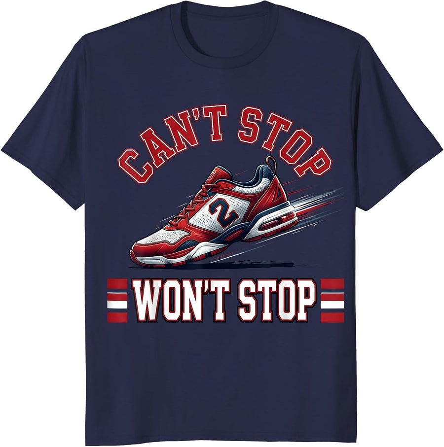 Can't Stop Won't Stop Second Grade Design T-Shirt - Navy Blue