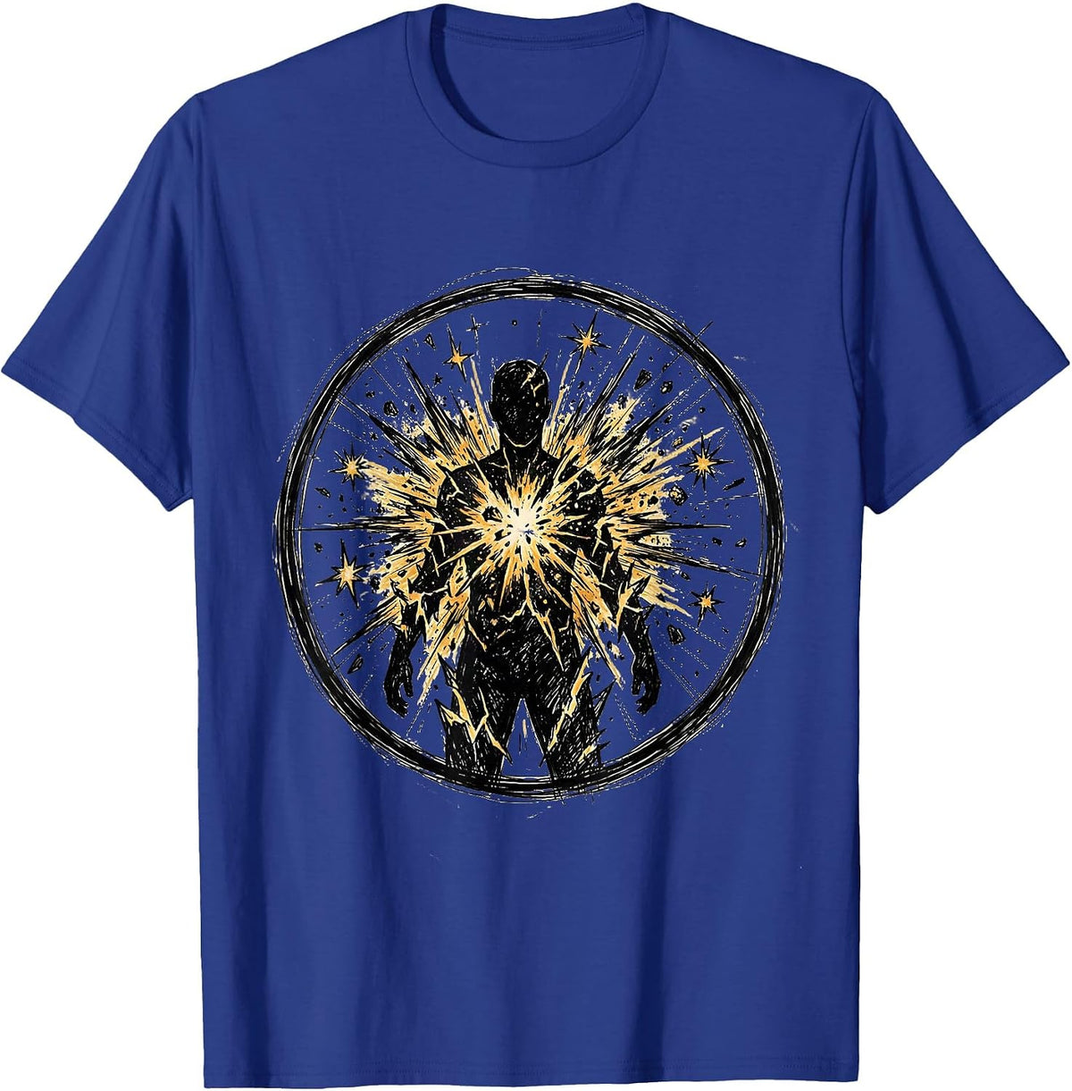 Autism Supernova Human Silhouette Graphic T-Shirt - Royal Blue