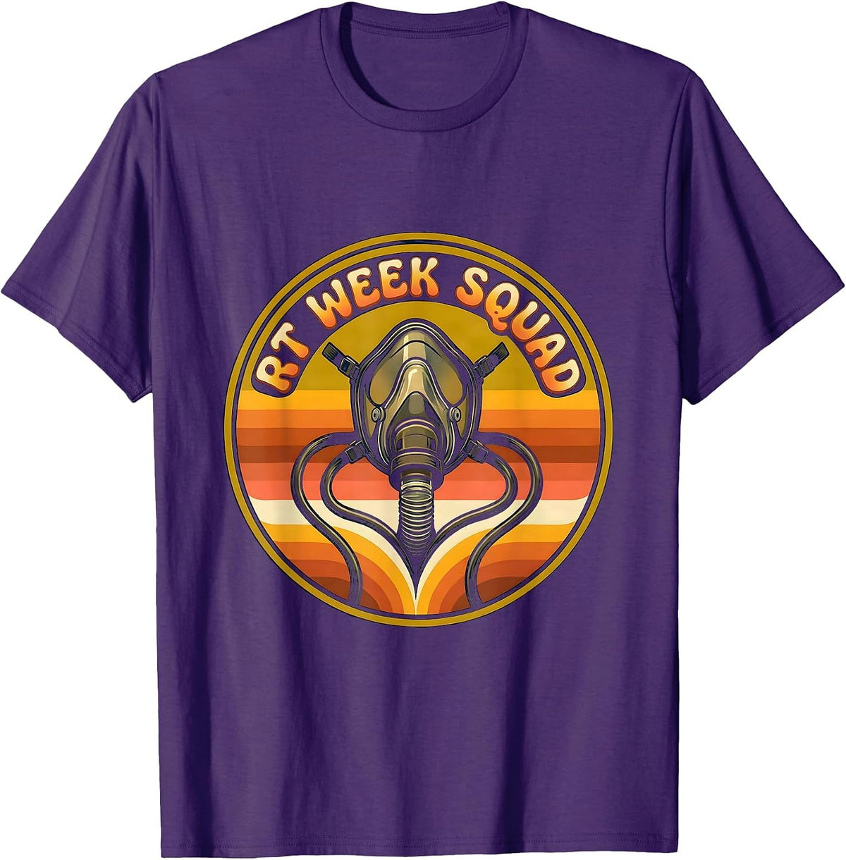 RT Week Squad Retro 70s Respiratory Therapist Care Week T-Shirt - Purple