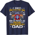 I Once Protected Him Proud 82nd Airborne Dad Military Vet T-Shirt - Navy Blue