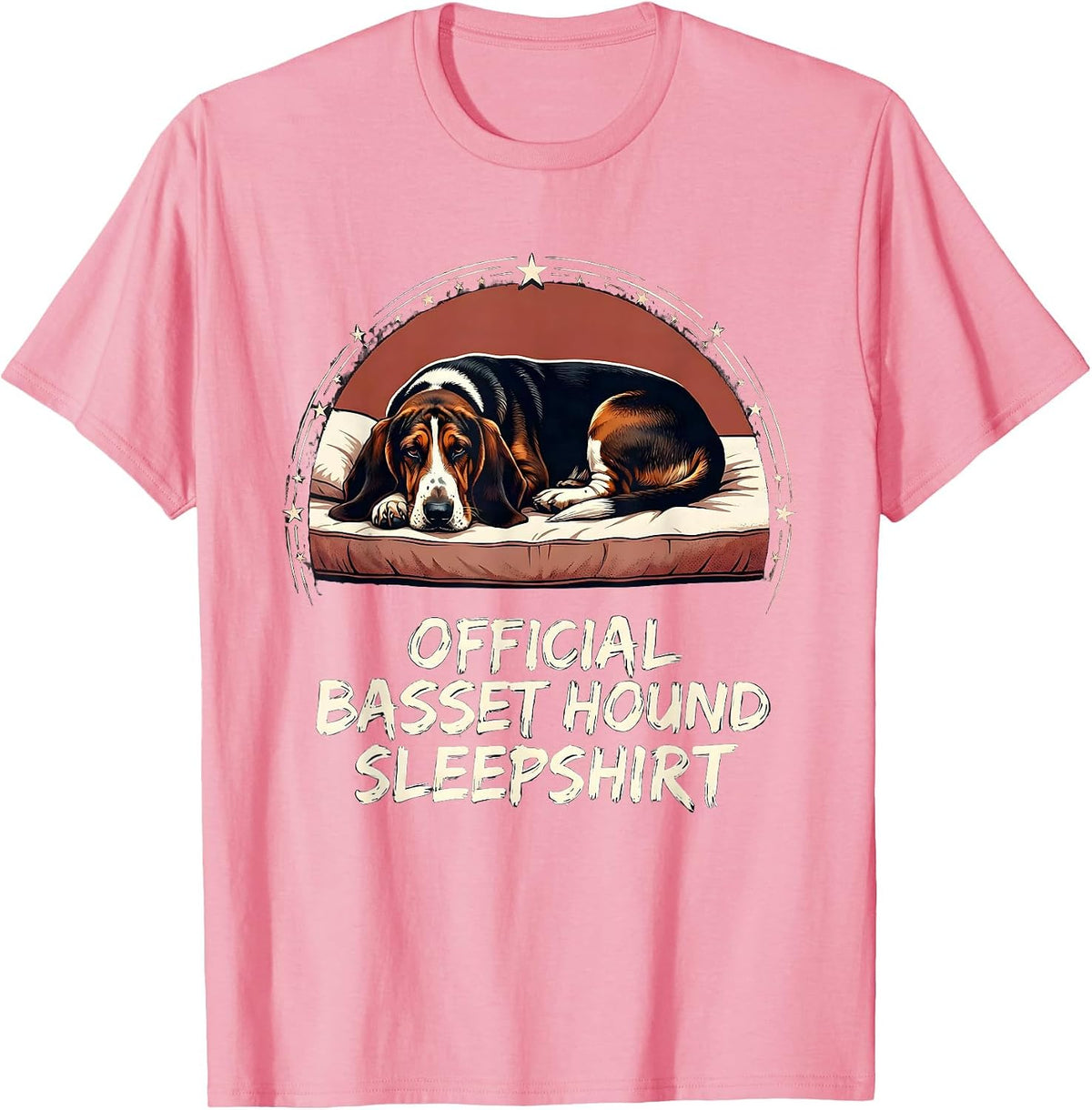 Men's Official Basset Hound Sleepshirt Funny Dog Lover Pajamas T-Shirt - Pink