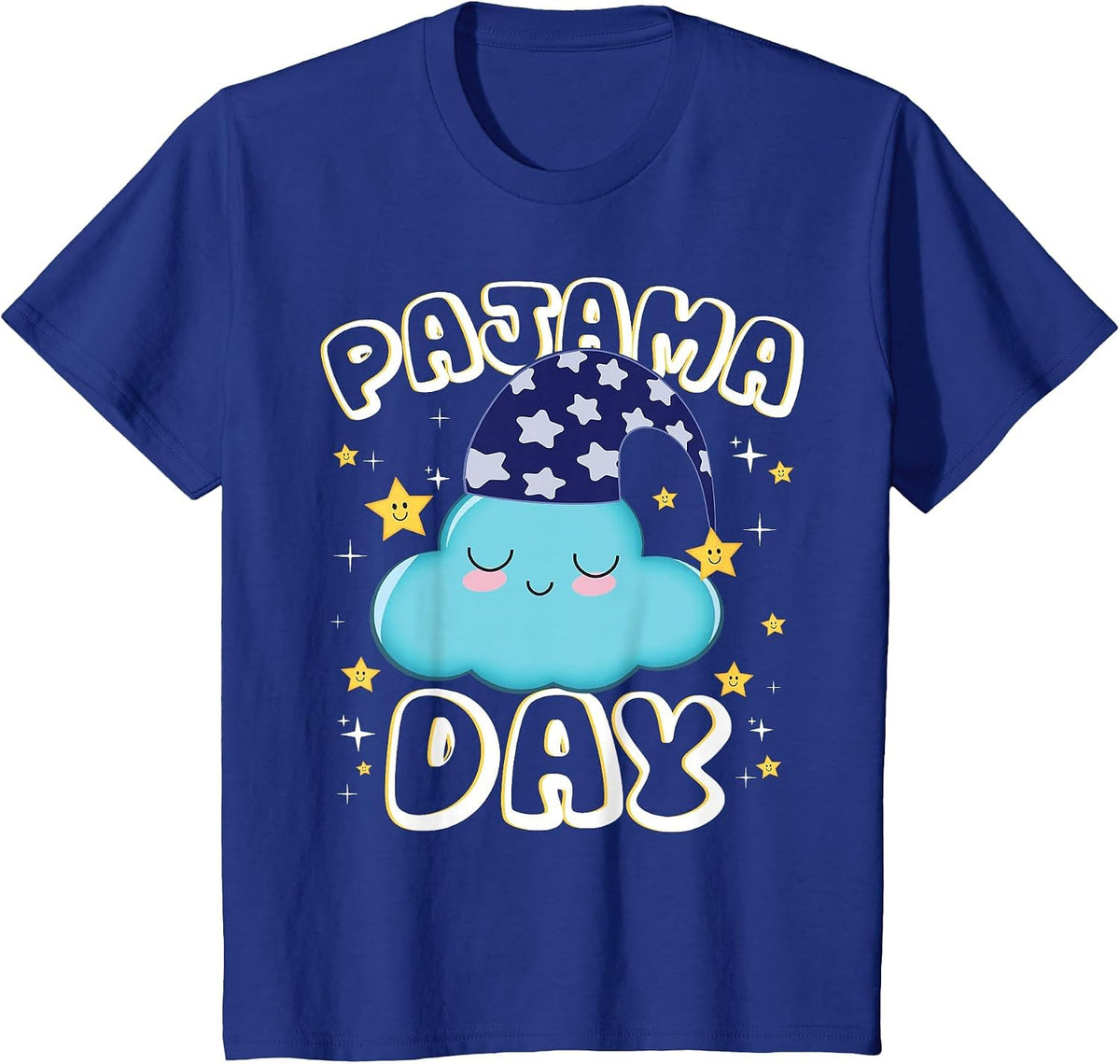 Pajama Day School Spirit Week Fun Cloud Teacher Student T-Shirt - Royal Blue