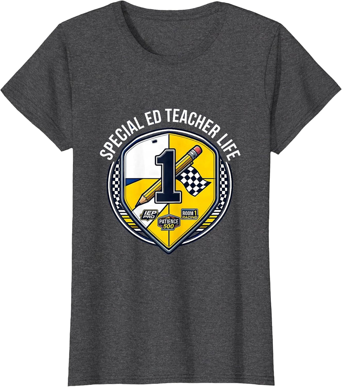 Women's Special Ed Teacher Life Educator Design T-Shirt - Dark Heather Grey
