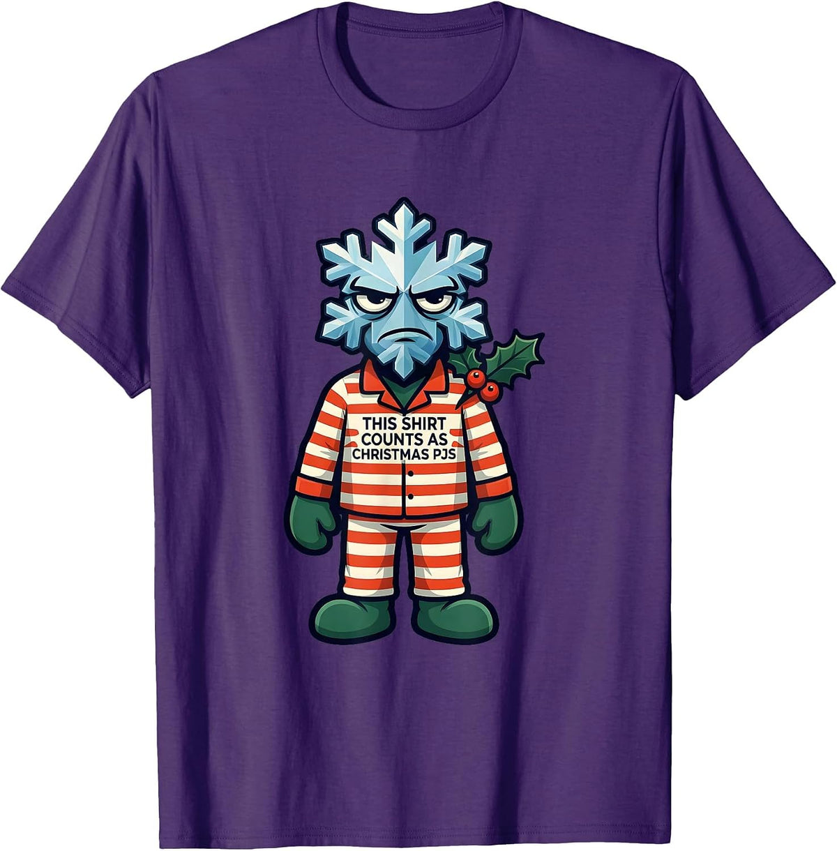 Men's This Shirt Counts As Christmas PJs Funny Family Holiday T-Shirt - Purple