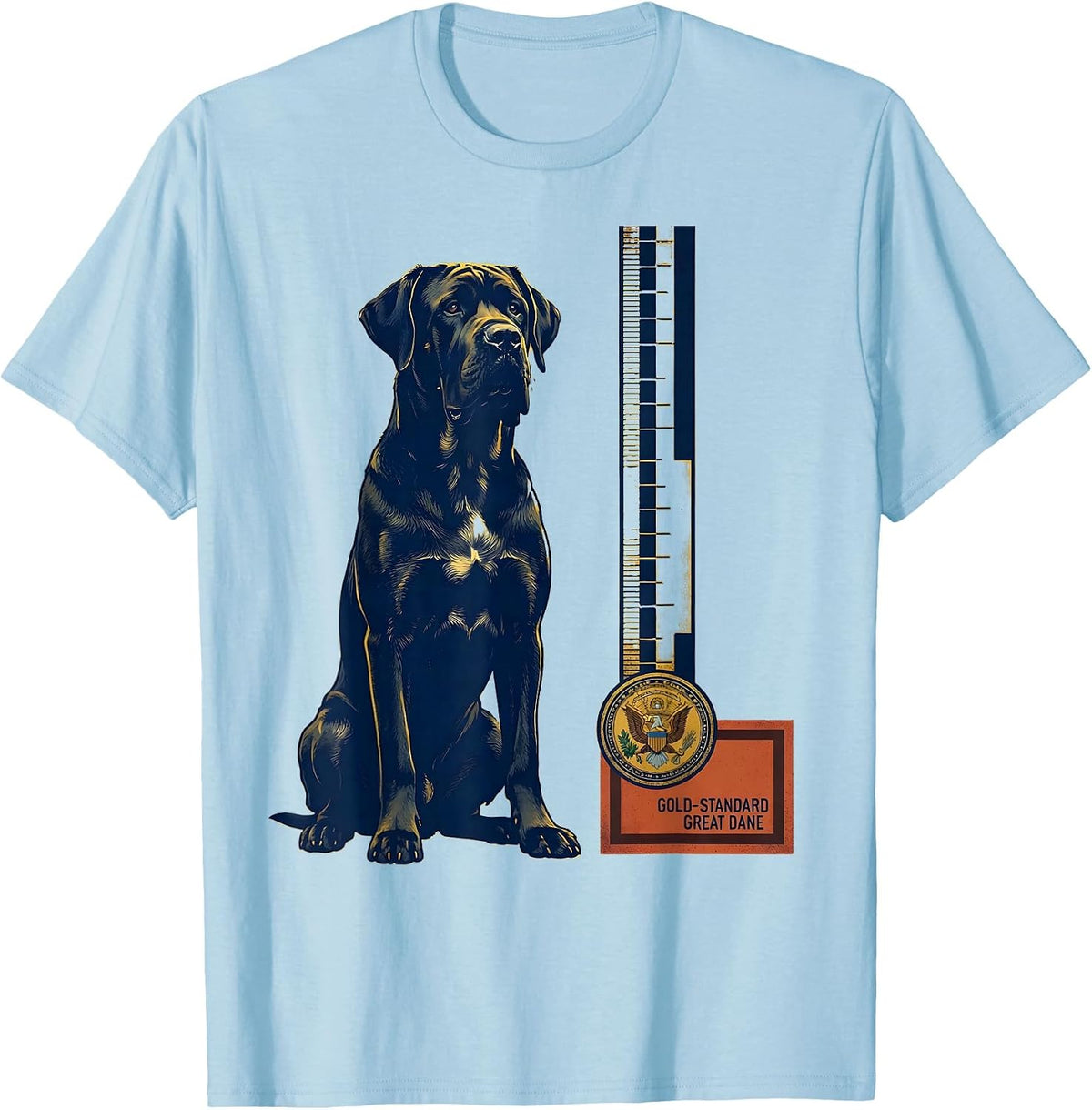 Men's Gold-Standard Great Dane Funny Dog Meme Dog Owner Humor T-Shirt - Baby Blue