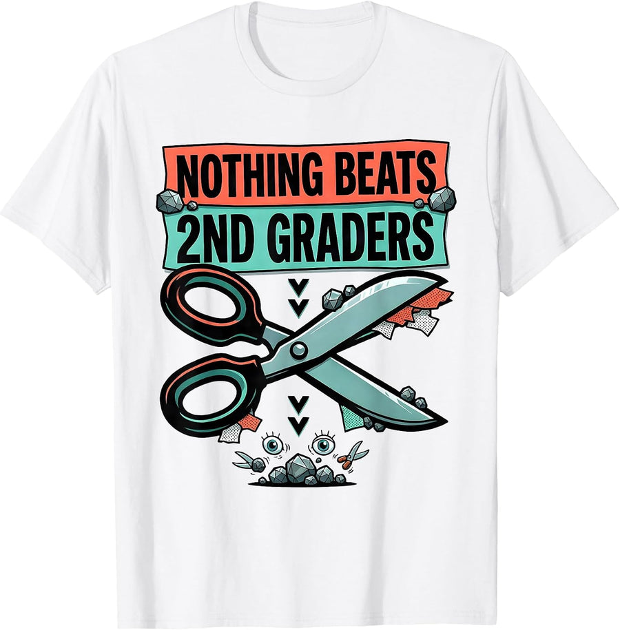 Men's Nothing Beats 2nd Graders Funny Back To School Kids Teachers T-Shirt - White