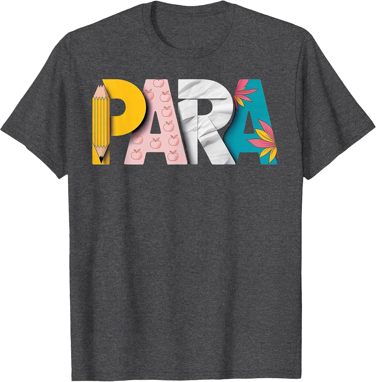 para Teacher Paras Teaching Paraprofessional T-Shirt - Dark Heather Grey