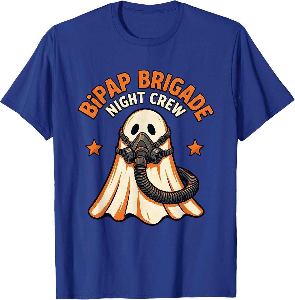 BiPAP Brigade Night Crew Funny Respiratory Therapist T-Shirt - Royal Blue