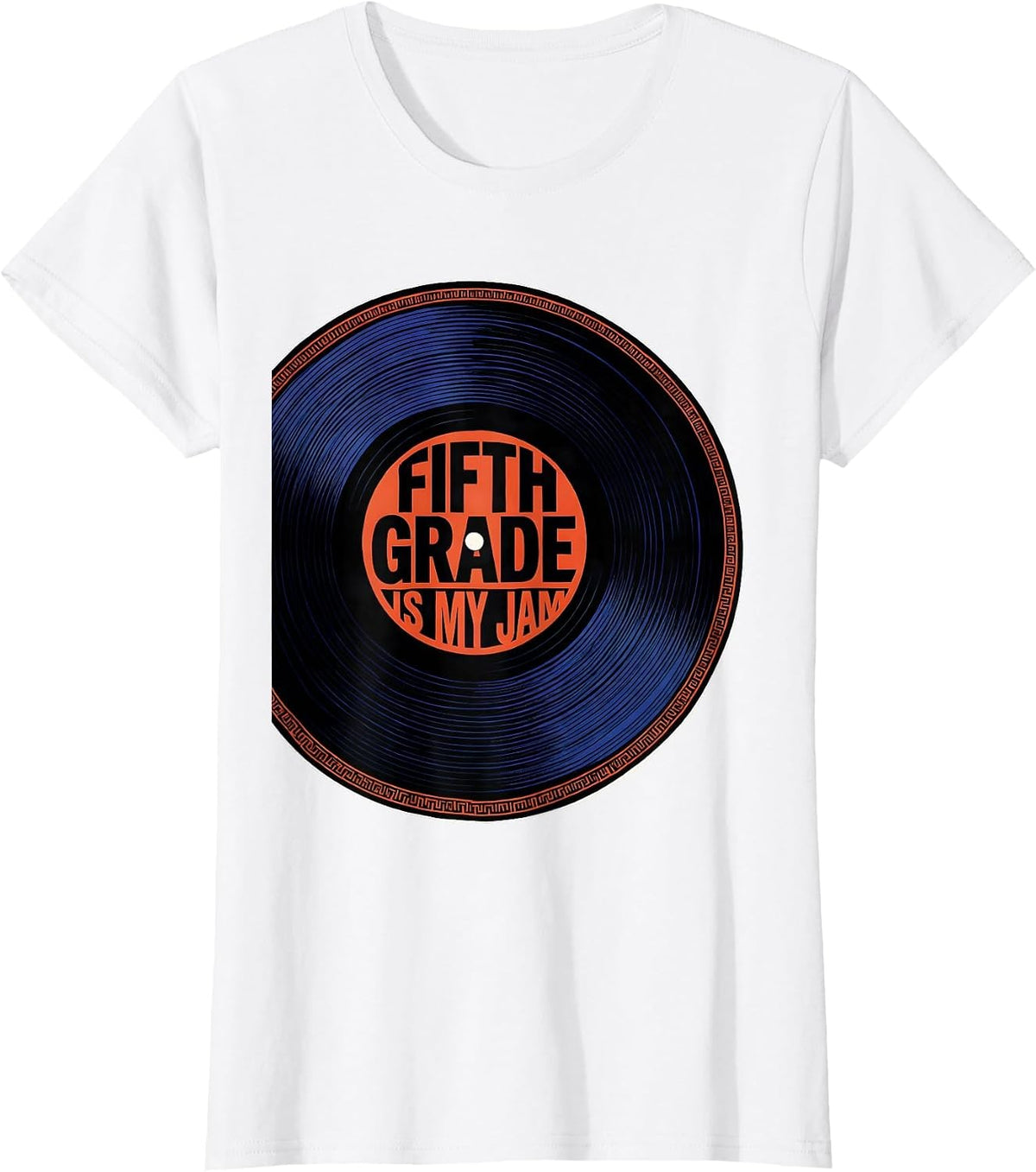 Women's Fifth Grade Is My Jam Geometric Retro Back To School Teacher T-Shirt - White