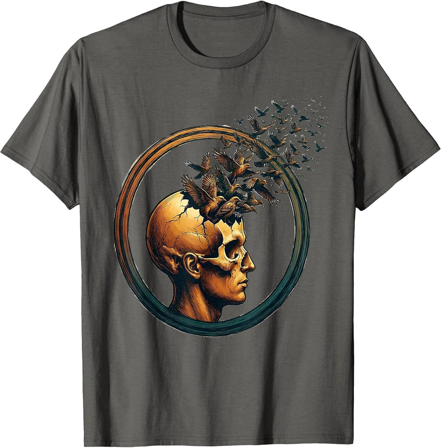Celebrate Minds of All Kinds Free Thoughts Design T-Shirt - Asphalt Grey
