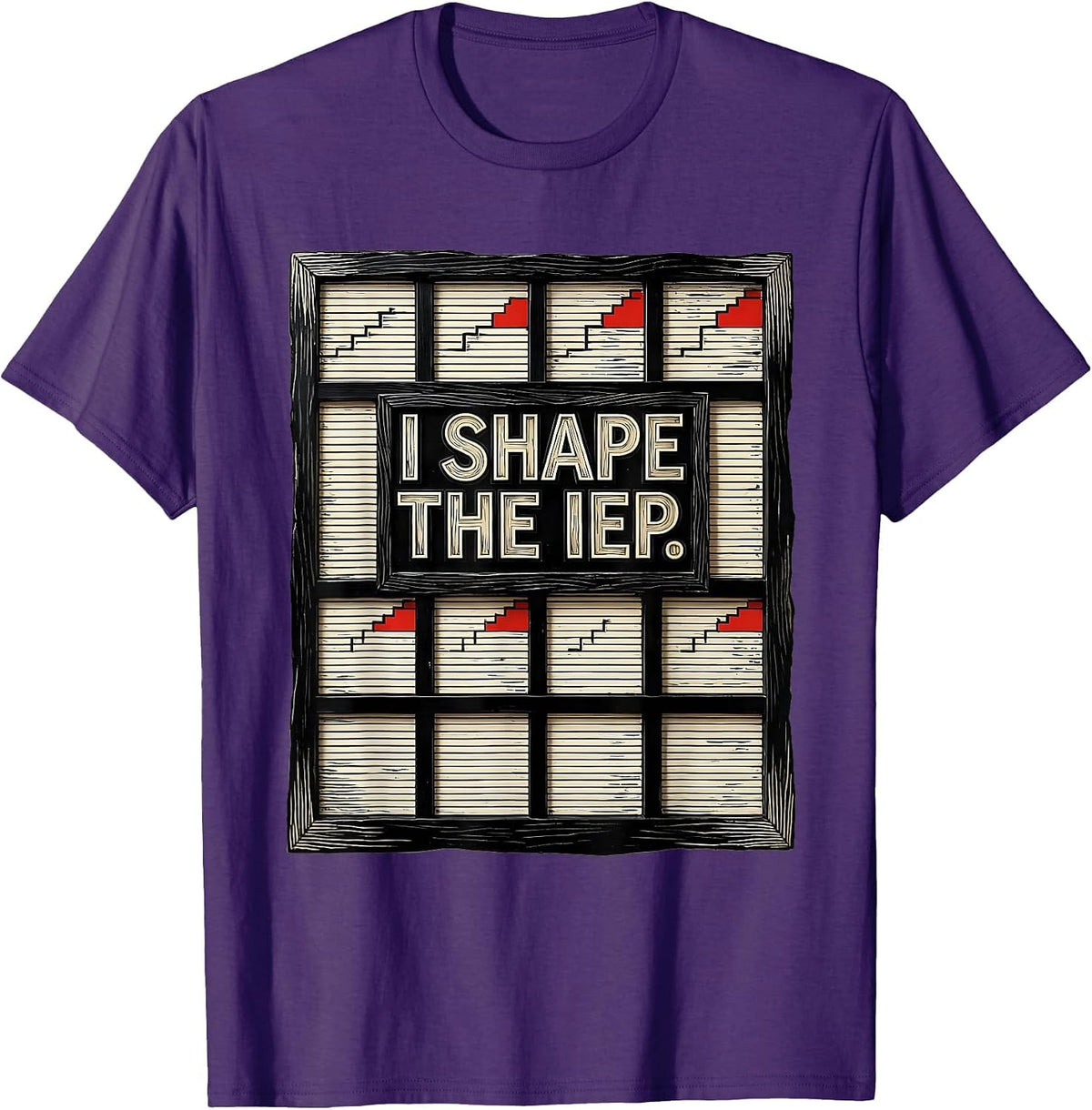 I Shape The IEP Linocut Special Education Teacher Sped Team T-Shirt - Purple