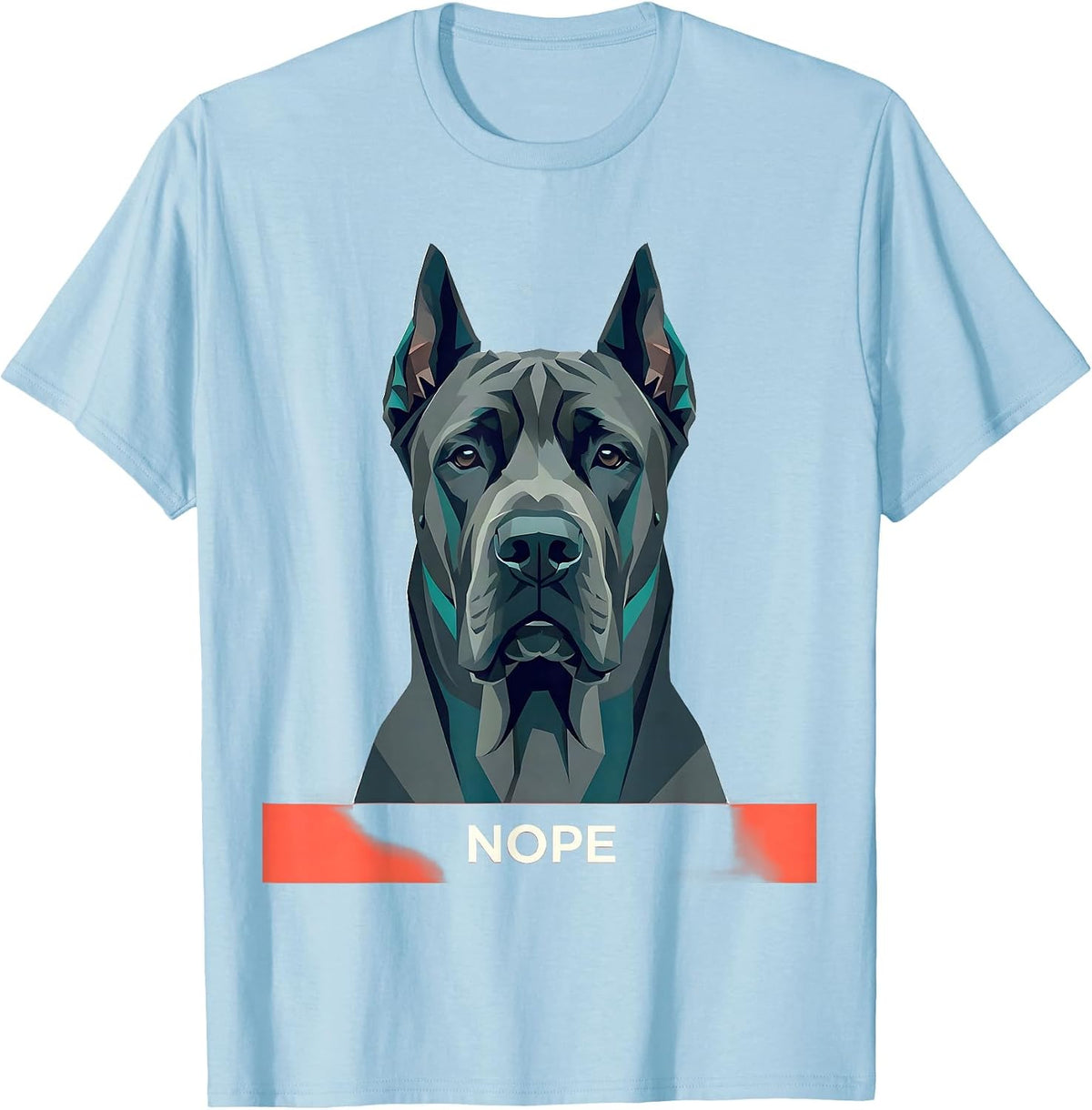 Men's Nope Funny Great Dane Dog Lover Breed Meme T-Shirt - Baby Blue