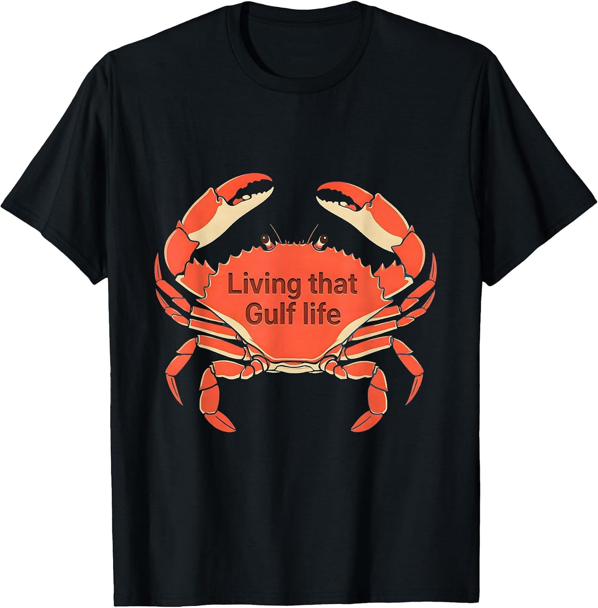 Men's Living That Gulf Life Gulf of Mexico Design T-Shirt - Black