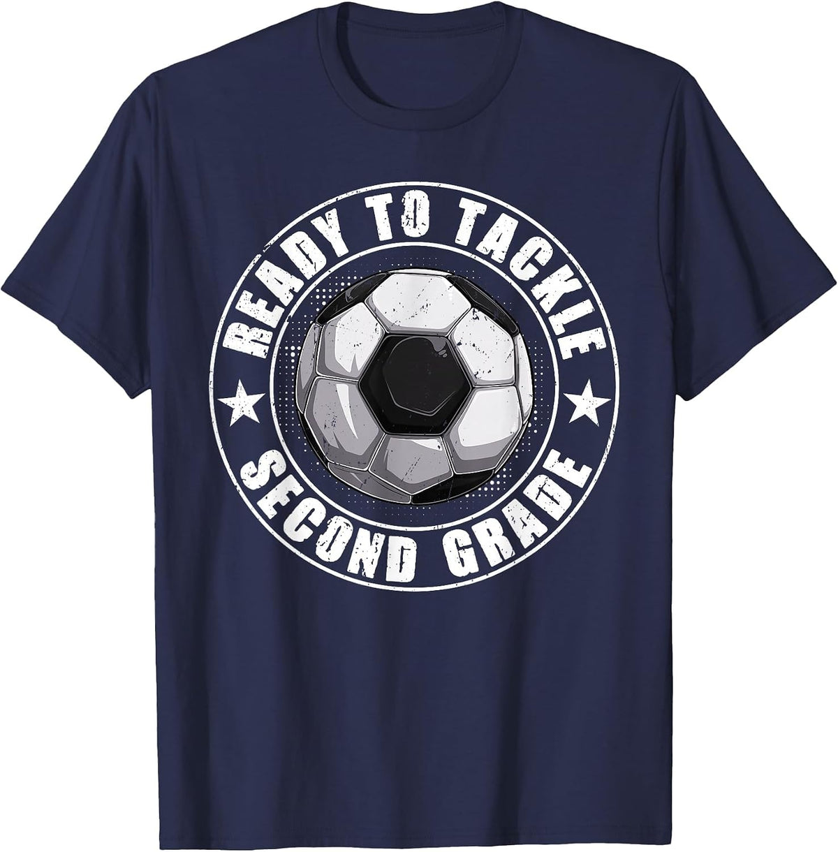 Ready to Tackle Second Grade Back to School Soccer Lovers T-Shirt - Navy Blue