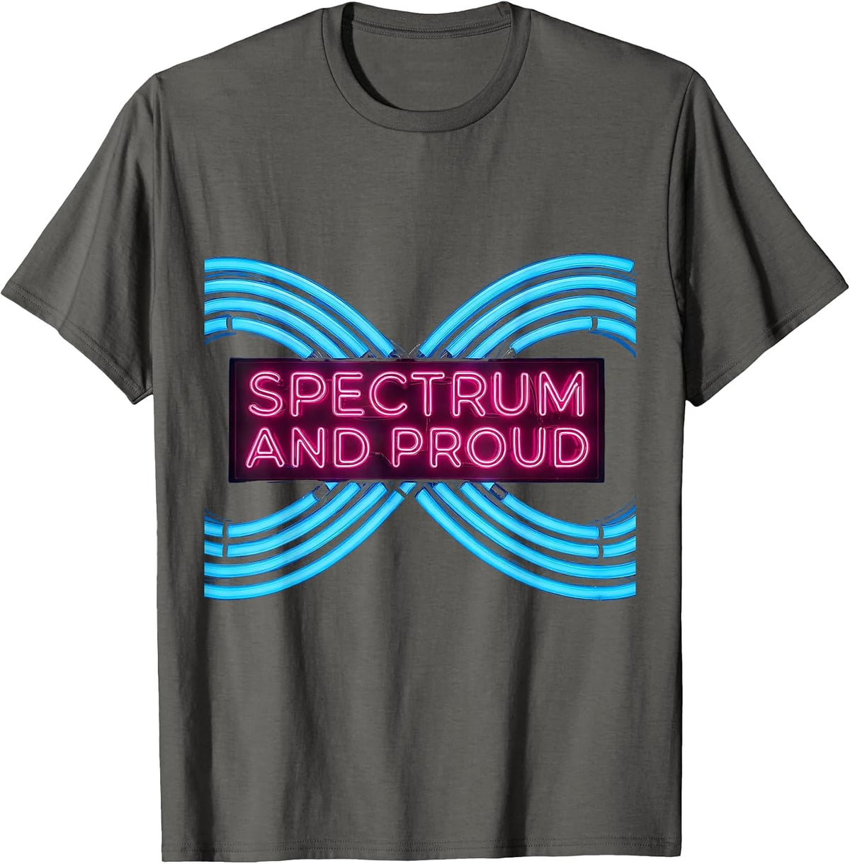 Men's Spectrum and Proud Autism Awareness Design T-Shirt - Asphalt Grey