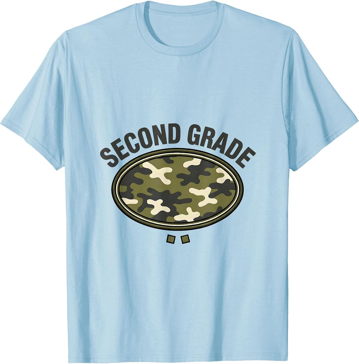 Men's Second Grade Camo Back To School Boys Teacher 2nd Grade T-Shirt - Baby Blue
