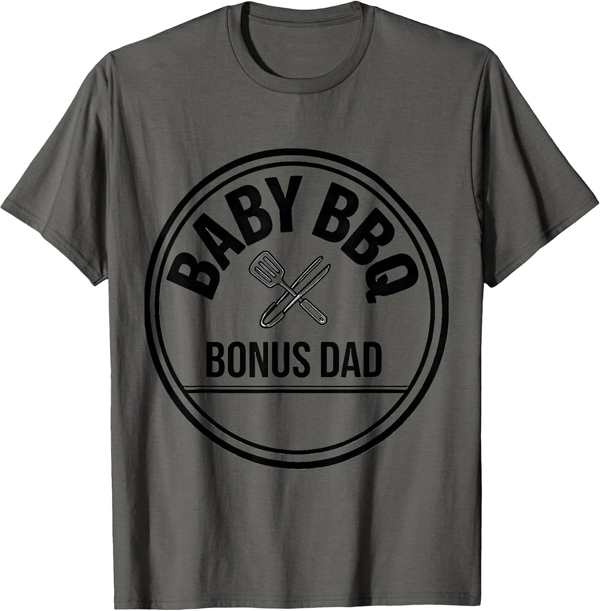 Men's Baby BBQ Bonus Dad Funny Family Matching Role Party T-Shirt - Asphalt Grey