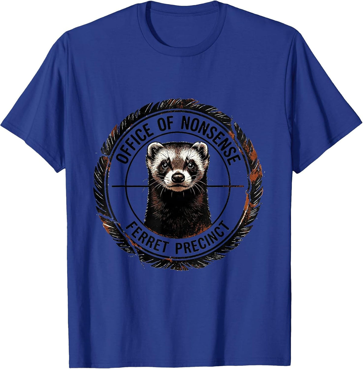 Men's Office of Nonsense Ferret Precinct Funny Animal Meme Humor T-Shirt - Royal Blue