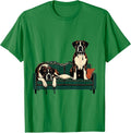 Men's Great Dane Drool Sprawled Jowls Dog Lover Humor T-Shirt - Kelly Green