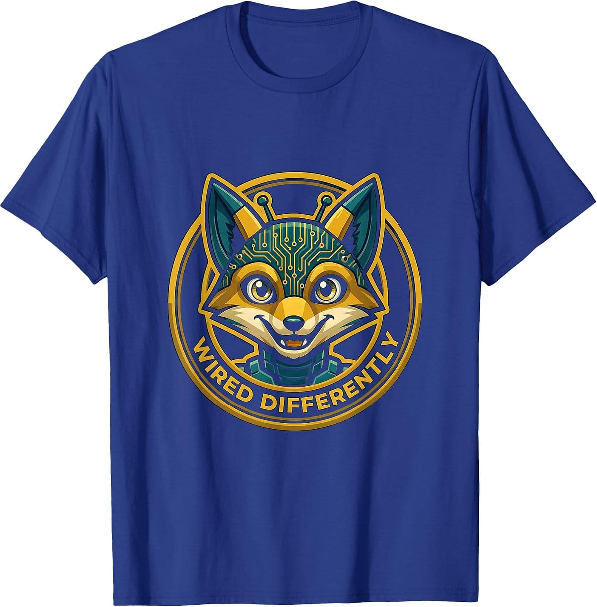 Wired Differently Autism Awareness Design T-Shirt - Royal Blue