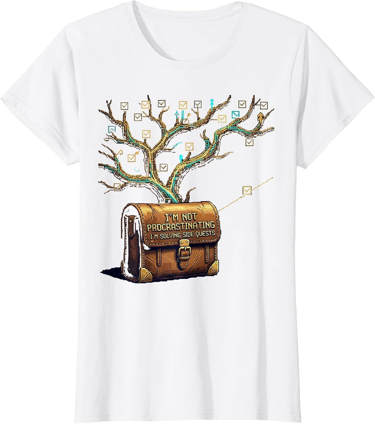 I'm Not Procrastinating, I'm Solving Side Quests RPG Gamer T-Shirt - White
