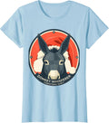 Women's Donkey Whisperer Christmas Shift Funny Farm Animal Santa Hat T-Shirt - Baby Blue