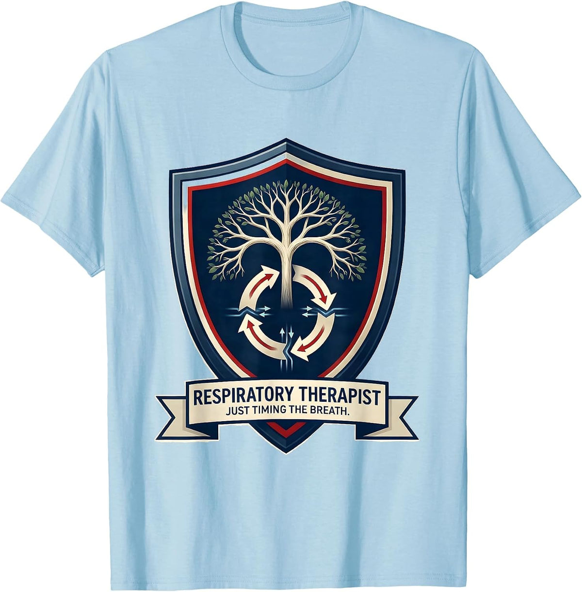 Men's Respiratory Therapist Just Timing the Breath RT T-Shirt - Baby Blue