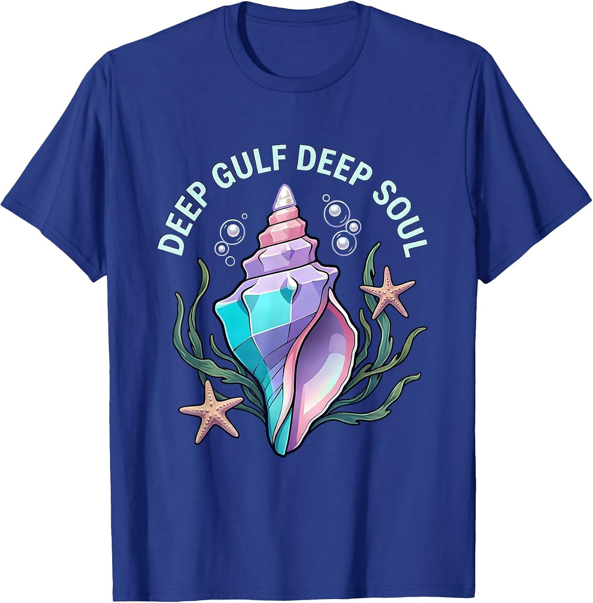 Men's Deep Gulf Deep Soul Gulf of Mexico Design T-Shirt - Royal Blue