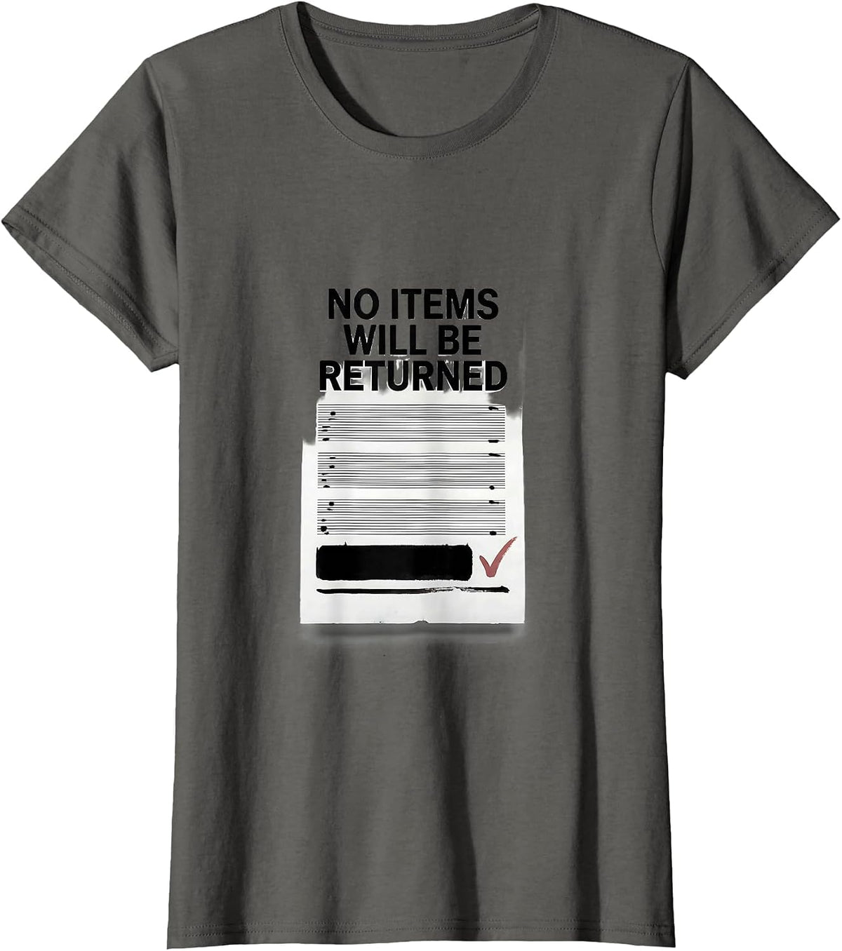 Women's No Items Will Be Returned Ferret Lover Gift T-Shirt - Asphalt Grey