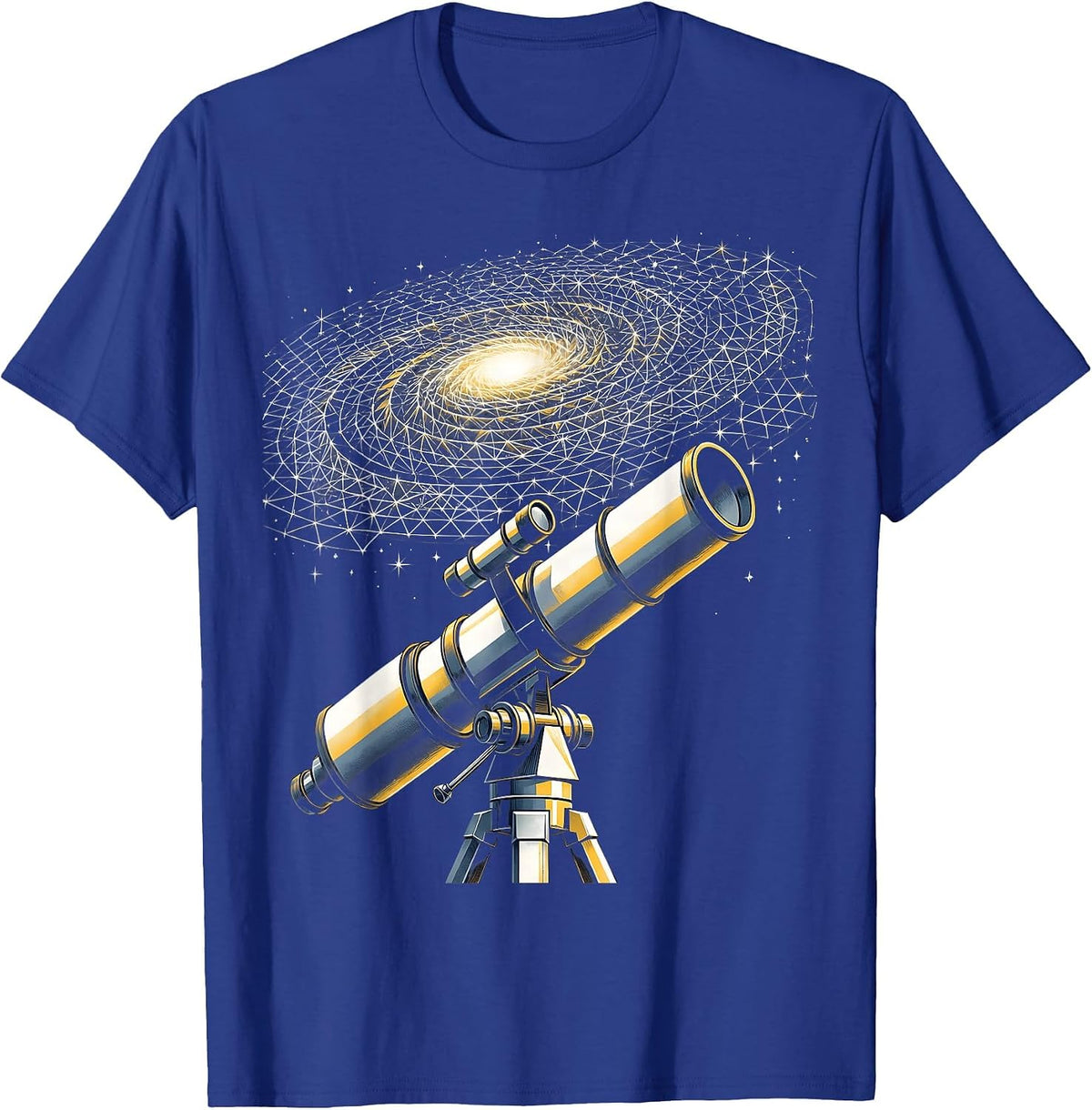 Science Teacher Telescope Galaxy Illustration T-Shirt - Royal Blue