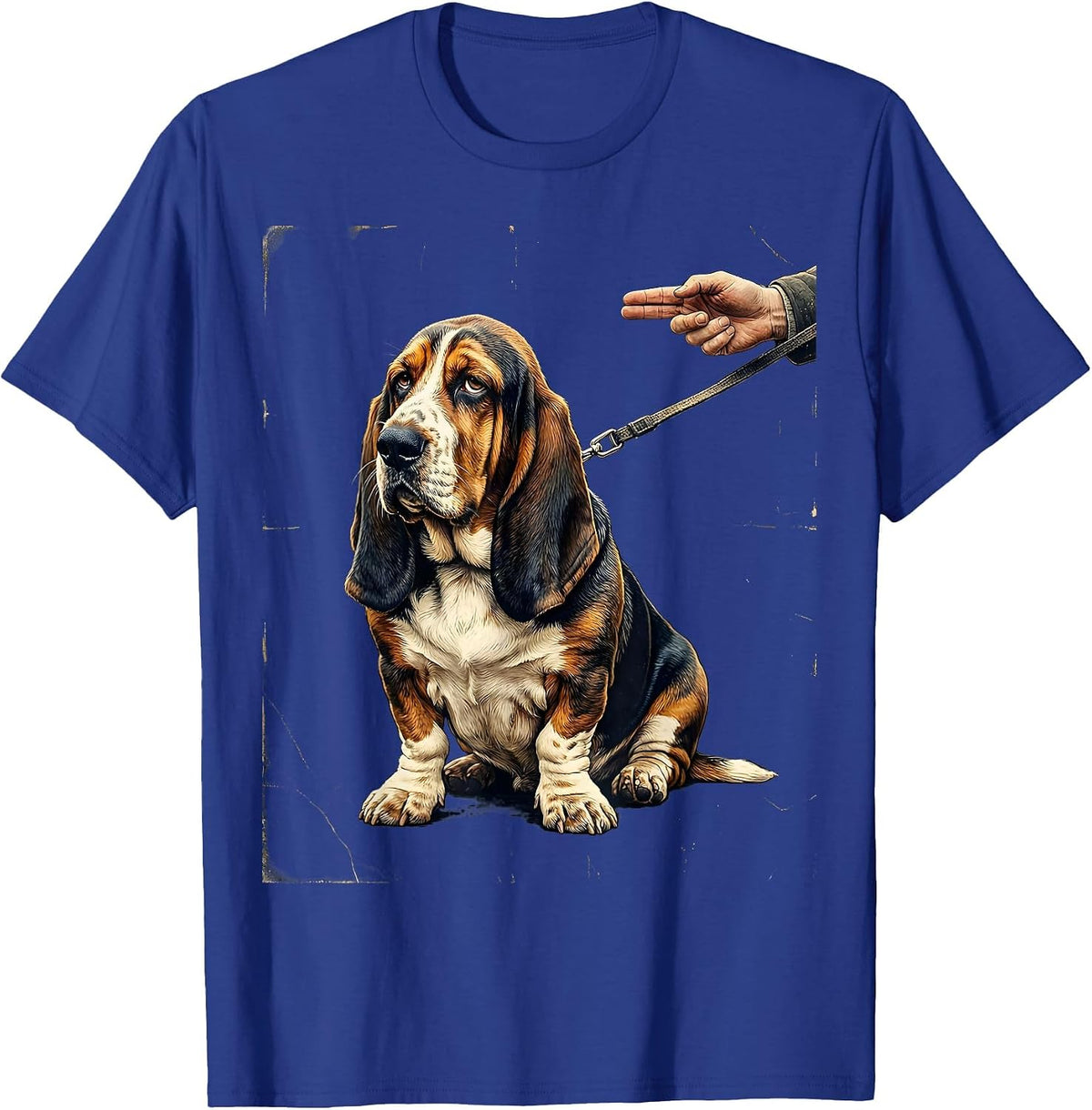 Basset Hound Distressed Funny Dog Lover Gift T-Shirt - Royal Blue