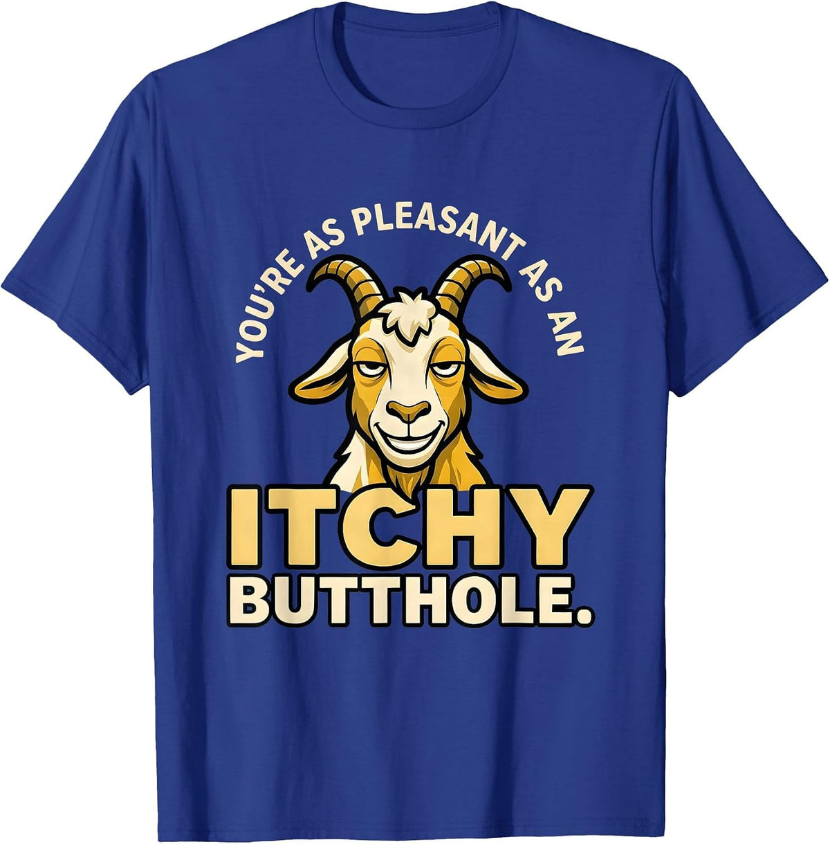 You're As Pleasant As An Itchy Butthole Funny T-Shirt - Royal Blue
