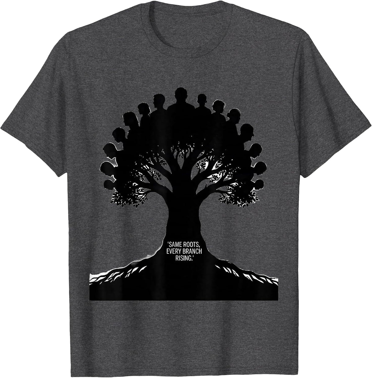 Same Roots, Every Branch Rising Family Reunion Matching T-Shirt - Dark Heather Grey