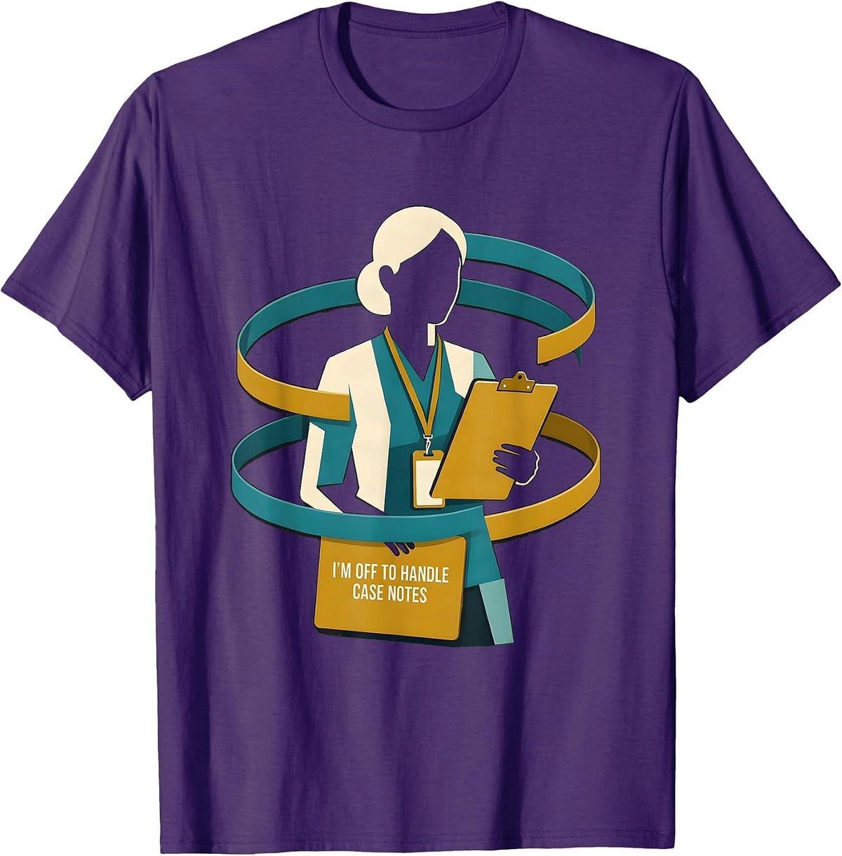 I'm Off To Handle Case Notes Midcentury Modern Social Worker T-Shirt - Purple