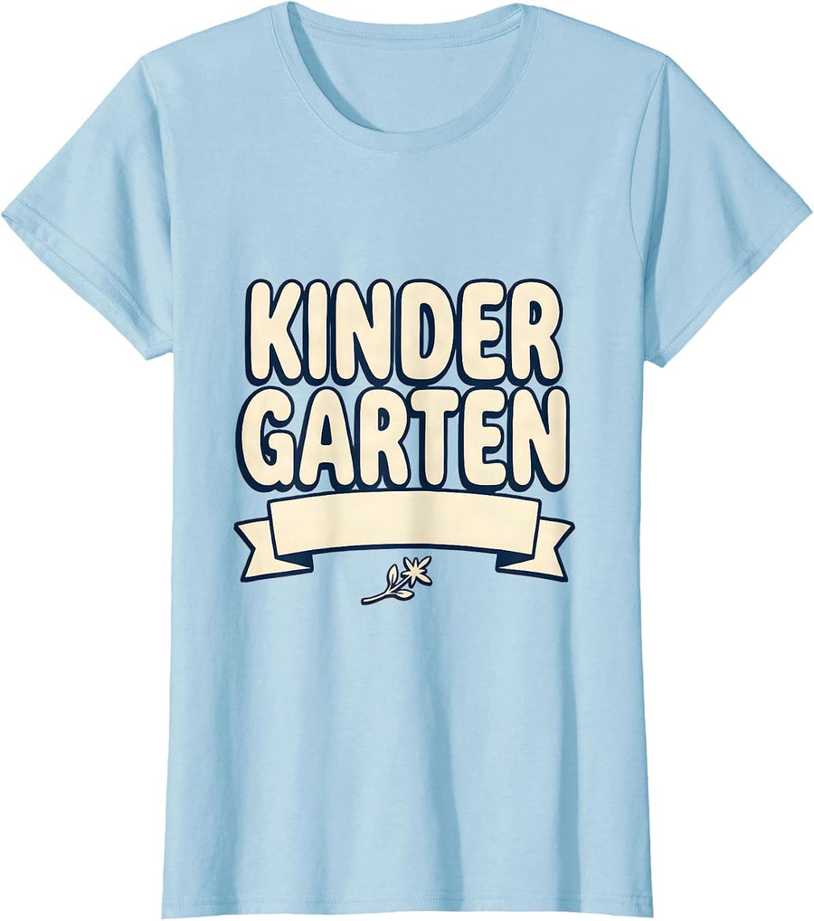 Women's Kindergarten Retro Grade Level Teacher Back To School T-Shirt - Baby Blue
