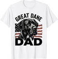 Men's Great Dane Dad Patriotic Dog Breed Dad American Flag 4th T-Shirt - White