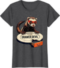 Women's Drawer Devil Funny Ferret Lover Gift T-Shirt - Dark Heather Grey