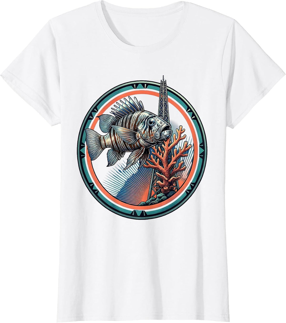 Women's Dominican Republic Parrot Fish Coral Reef Graphic T-Shirt - White
