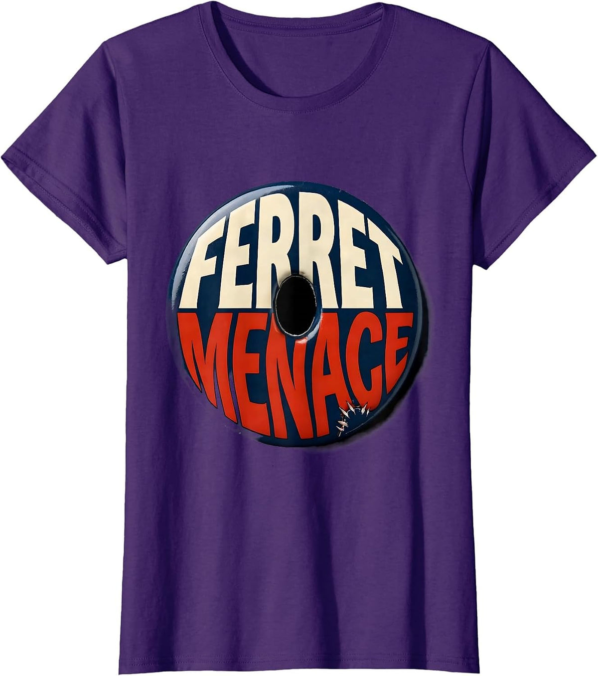 Women's Ferret Menace Funny Ferret Lover Gift Kids T-Shirt - Purple