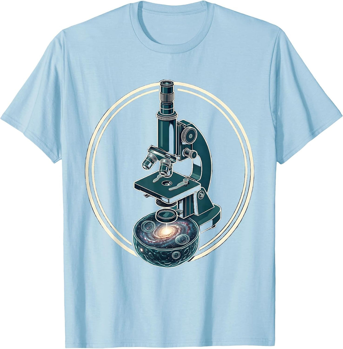 Men's Microscope Universe Science Graphic Tee T-Shirt - Baby Blue