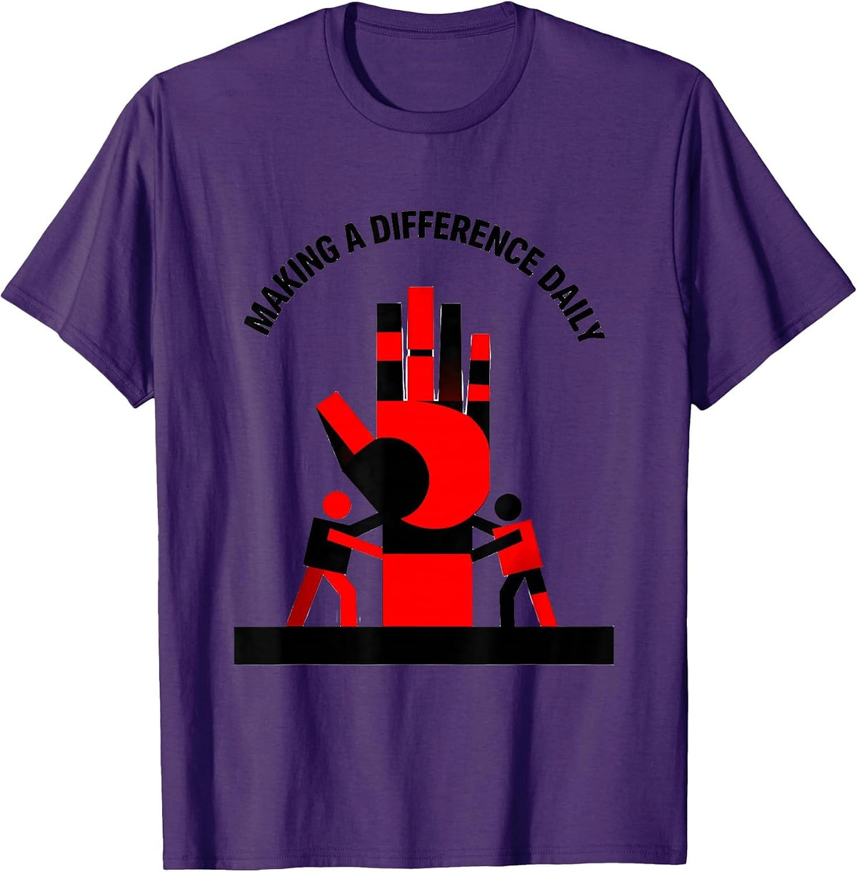 Men's Making a Difference Daily Social Worker Design T-Shirt - Purple
