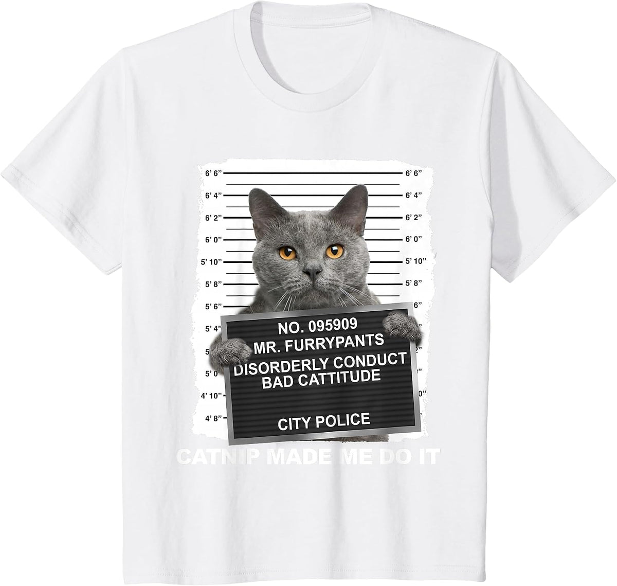 Catnip Made Me Do It Funny Cat Tee T-Shirt - White