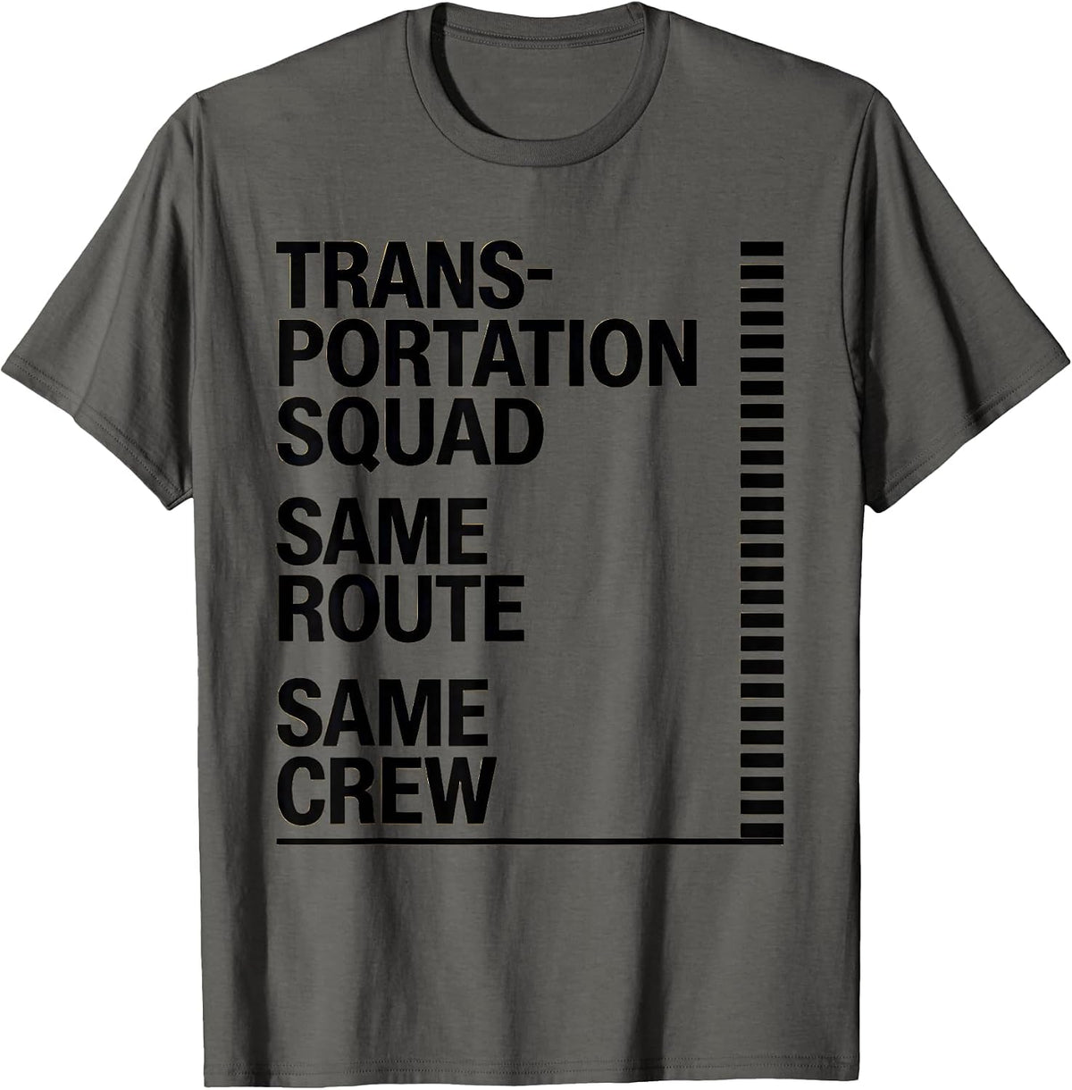 Men's Transportation Squad Same Route Same Crew School Bus Driver T-Shirt - Asphalt Grey