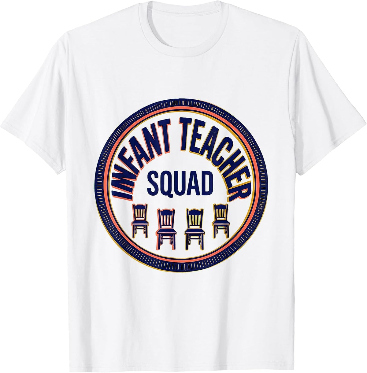 Men's Infant Teacher Squad Daycare Provider Childcare Staff T-Shirt - White