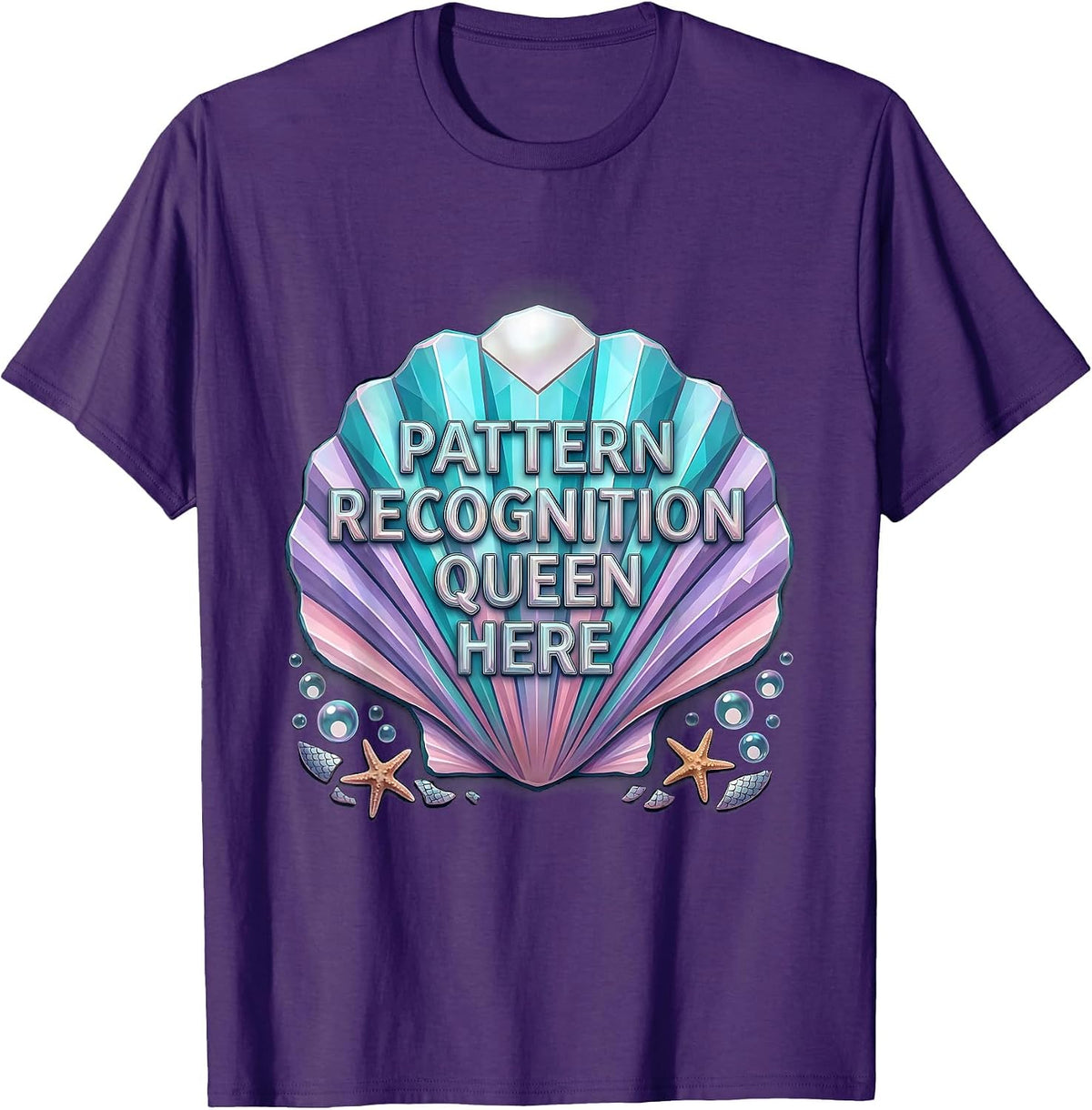 Men's Pattern Recognition Queen Autism Awareness Design T-Shirt - Purple