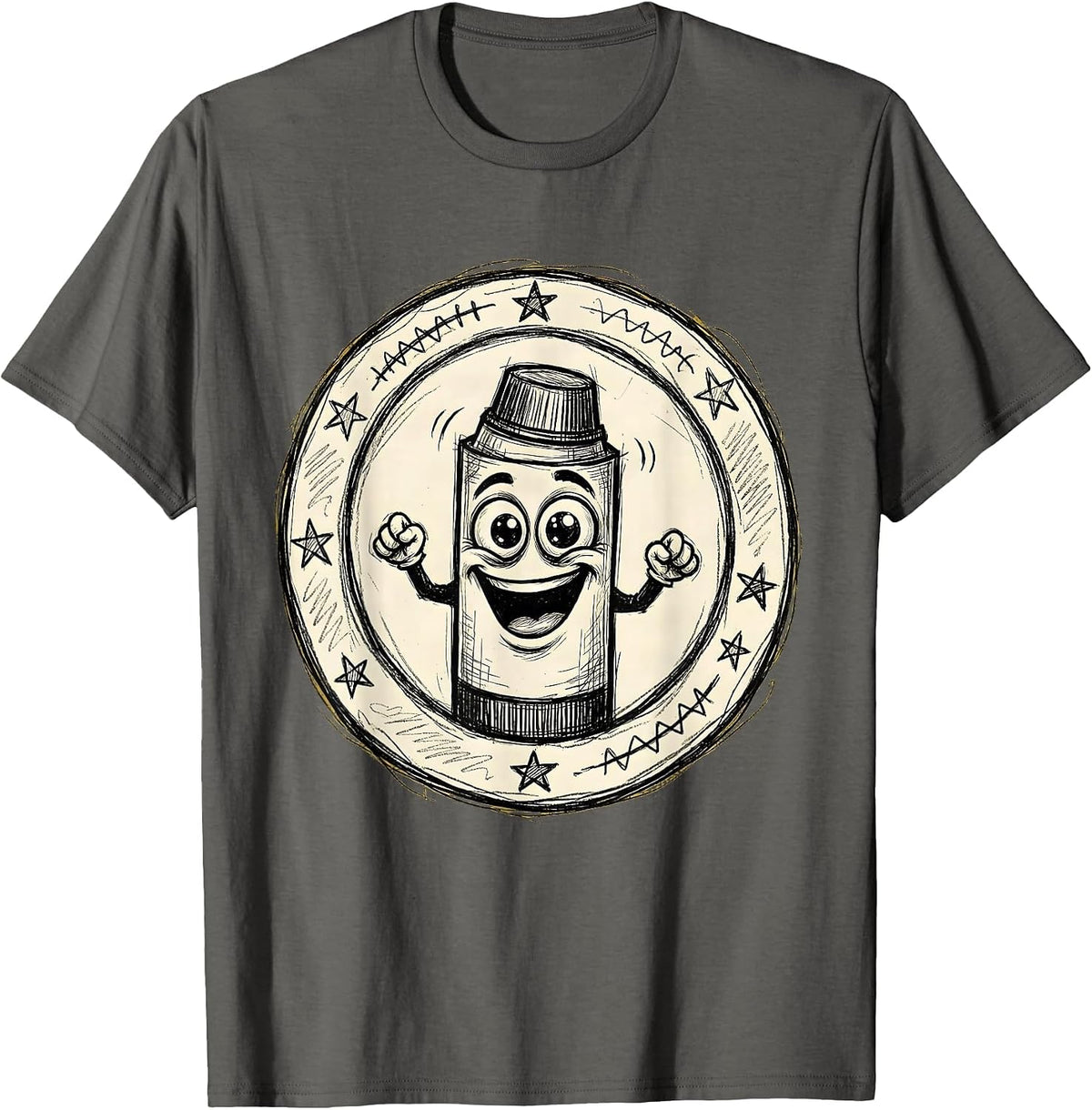 Men's Cute Glue Stick Googly Eyes 2nd Grade Teacher T-Shirt - Asphalt Grey