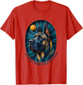 Men's My Great Dane Goes Van Dogh Whimsical Pop-Culture Dog Lover T-Shirt - Red