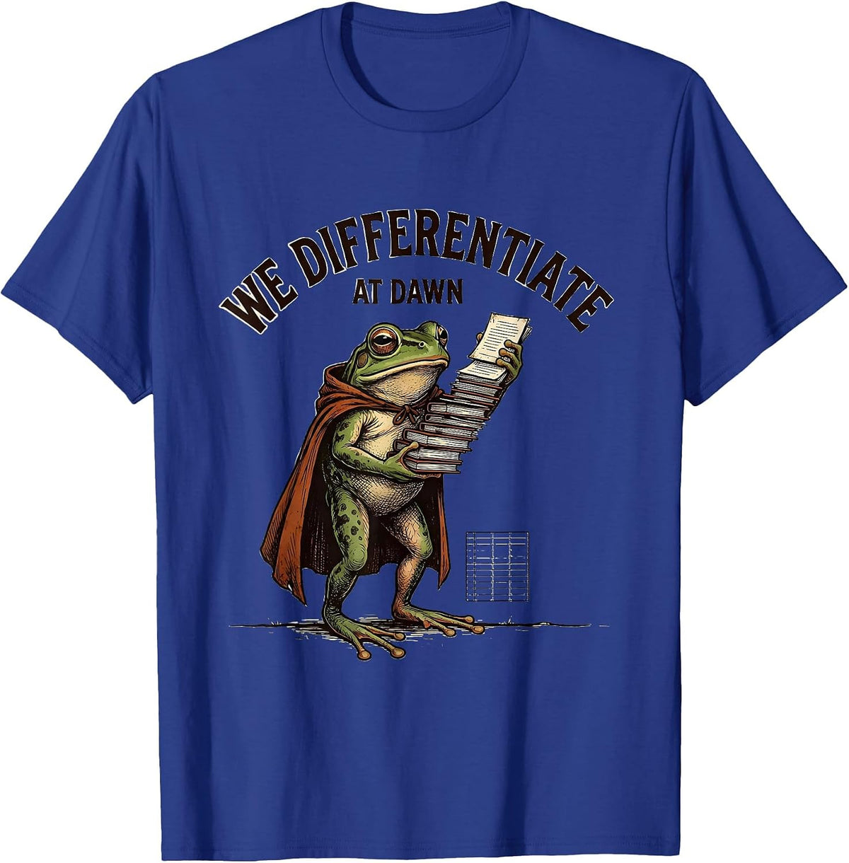 Men's We Differentiate At Dawn Vintage Frog Teacher Back To School T-Shirt - Royal Blue