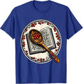 Sealed Cyrillic Badge Khokhloma Wooden Spoon Folk Art T-Shirt - Royal Blue